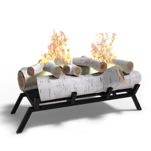 Regal Flame 18" Ethanol Fireplace Grate Log Set with Burner Insert for Easy Conversion from Gas Logs, Gel, Wood Log, Electric Log, Electric Fireplace Insert or Wood Burning Fireplace Insert (Birch)