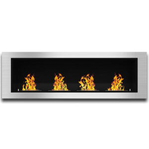 Regal Flame Charlotte 64 Inch Ventless Built In Recessed Bio Ethanol Wall Mounted Fireplace