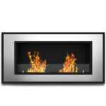 Regal Flame Brooks 47 Inch Ventless Built In Recessed Bio Ethanol Wall Mounted Fireplace