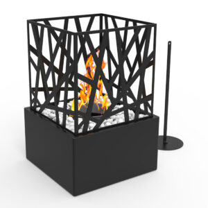 Regal Flame Bruno Ventless Indoor Outdoor Fire Pit Tabletop Portable Fire Bowl Pot Bio Ethanol Fireplace in Black - Realistic Clean Burning like Gel Fireplaces, or Propane Firepits