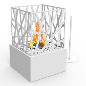 Regal Flame Bruno Ventless Indoor Outdoor Fire Pit Tabletop Portable Fire Bowl Pot Bio Ethanol Fireplace in White - Realistic Clean Burning like Gel Fireplaces, or Propane Firepits