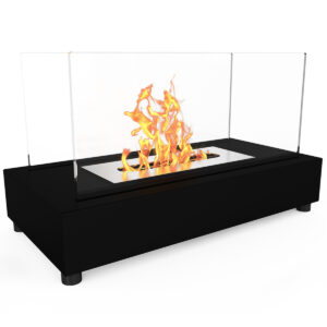Regal Flame Avon Ventless Indoor Outdoor Fire Pit Tabletop Portable Fire Bowl Pot Bio Ethanol Fireplace in Black - Realistic Clean Burning Like Gel Fireplaces, or Propane Firepits