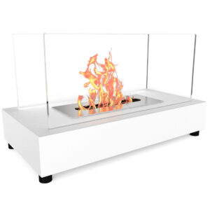 Regal Flame Avon Ventless Indoor Outdoor Fire Pit Tabletop Portable Fire Bowl Pot Bio Ethanol Fireplace in White - Realistic Clean Burning Like Gel Fireplaces, or Propane Firepits